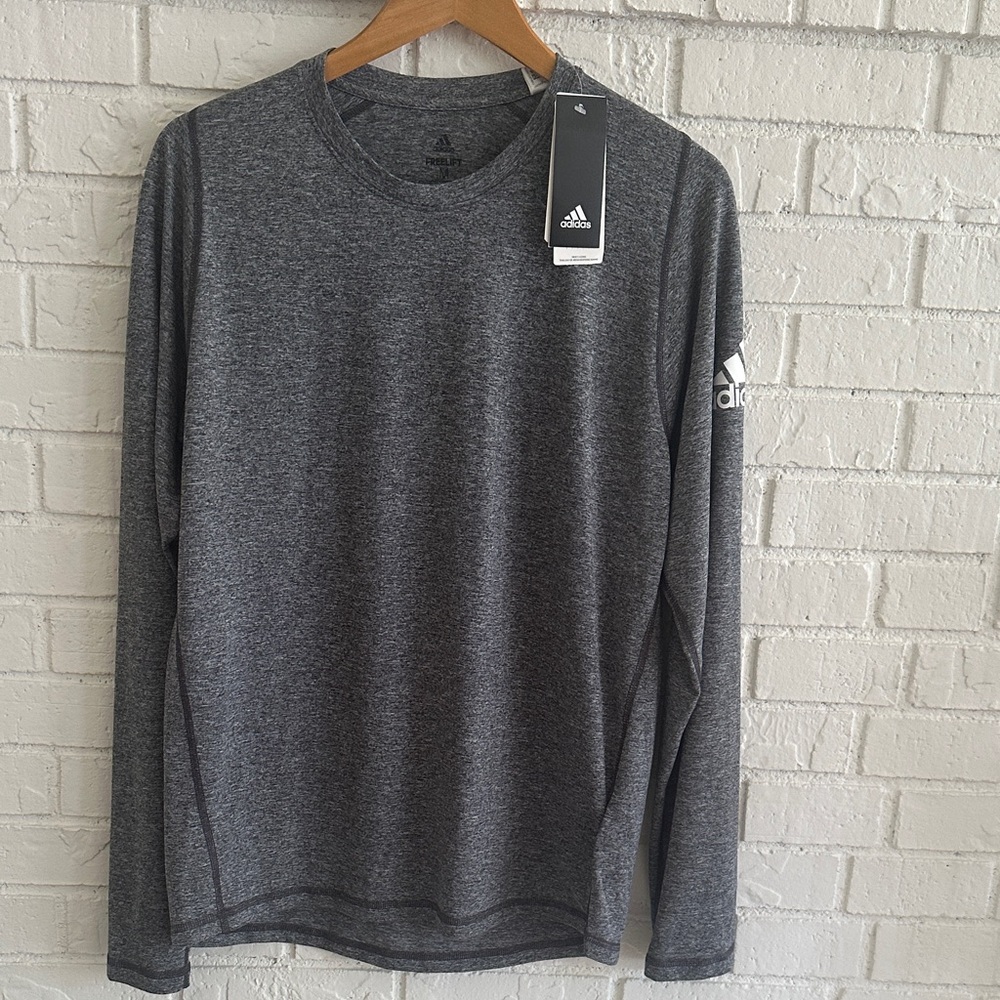 Adidas Men's Charcoal Long Sleeve Tee